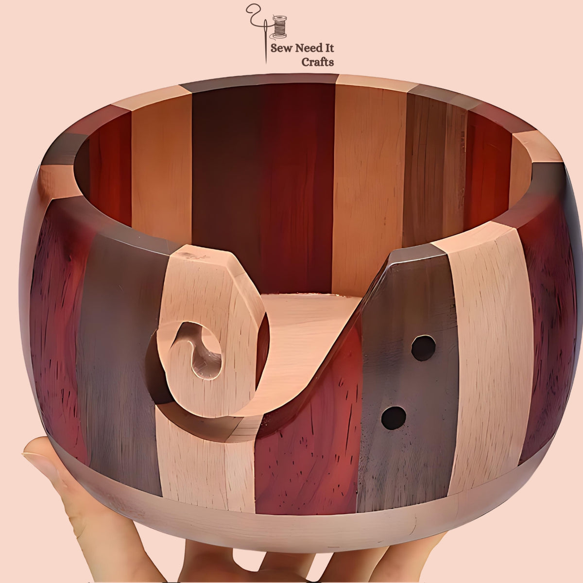 Natural Wood Yarn Bowl Set 1