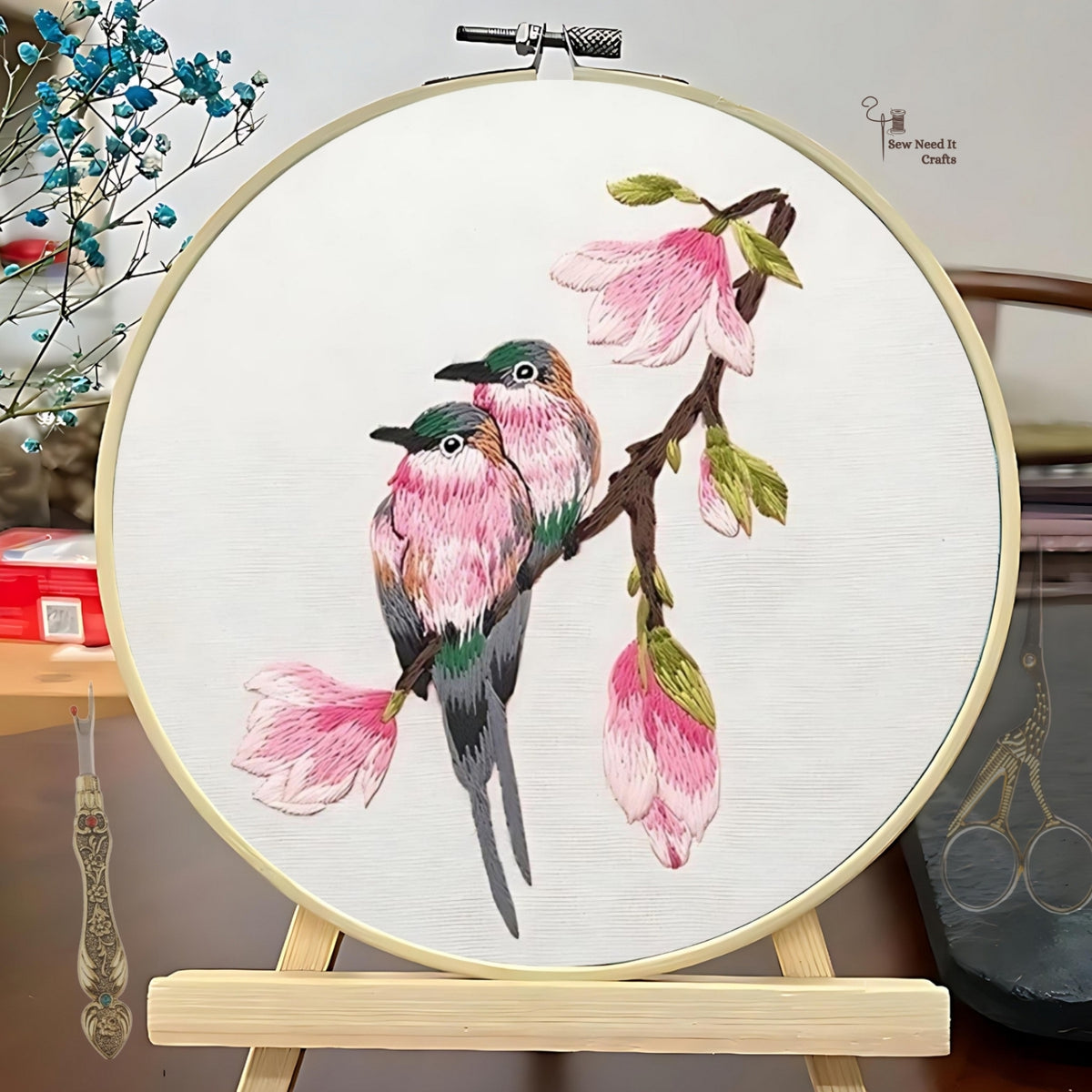 Bird DIY Embroidery Beginner Needlepoint Kit Set 2