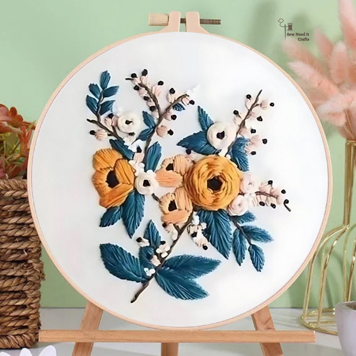 Modern 3D Floral Embroidery Set 1