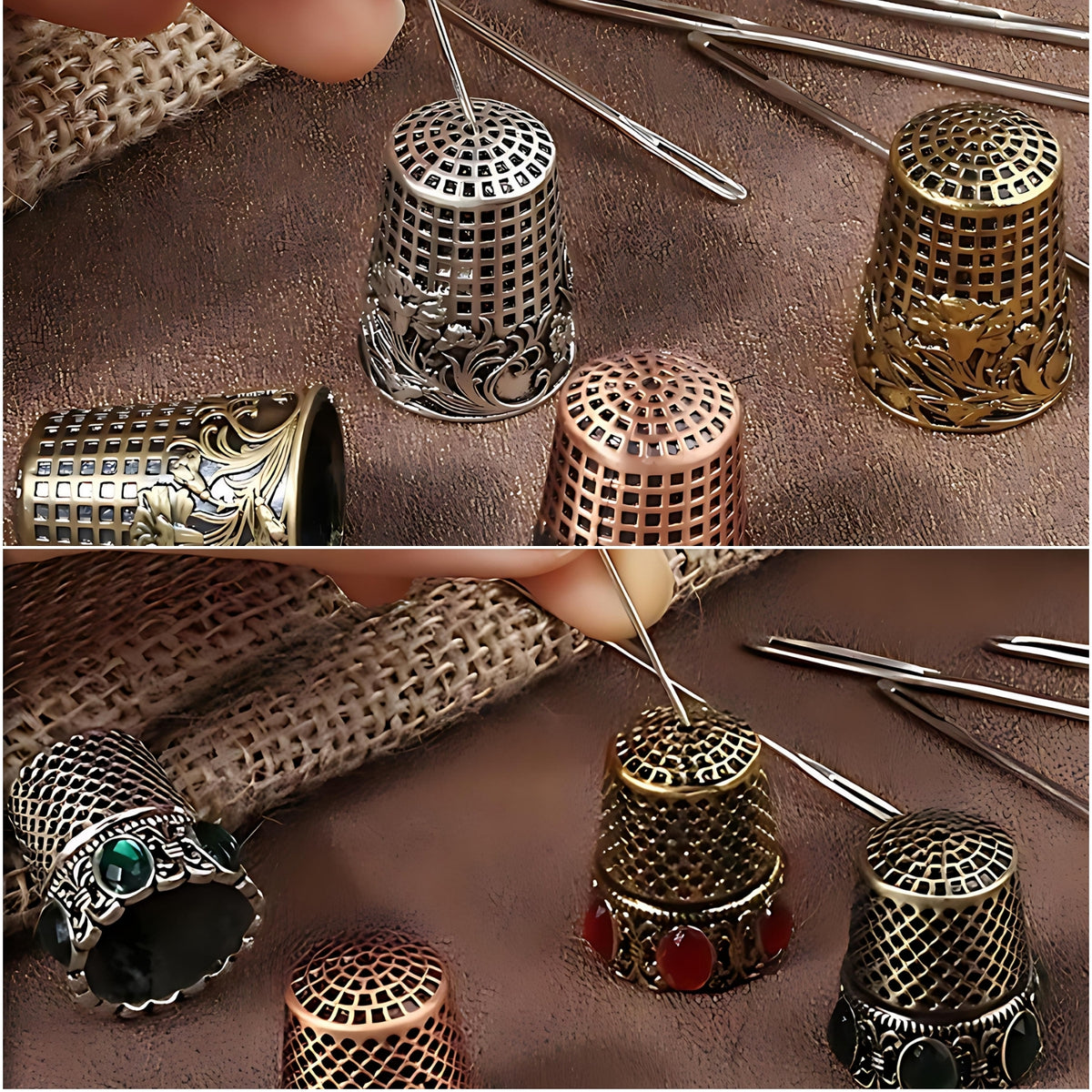 Vintage Style Metal Sewing Thimbles