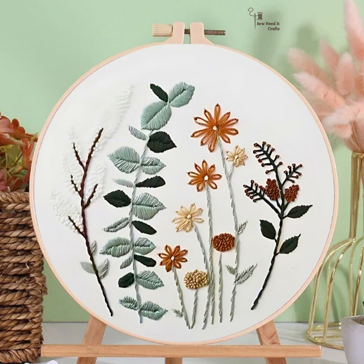 Floral DIY Embroidery Kit Set 1