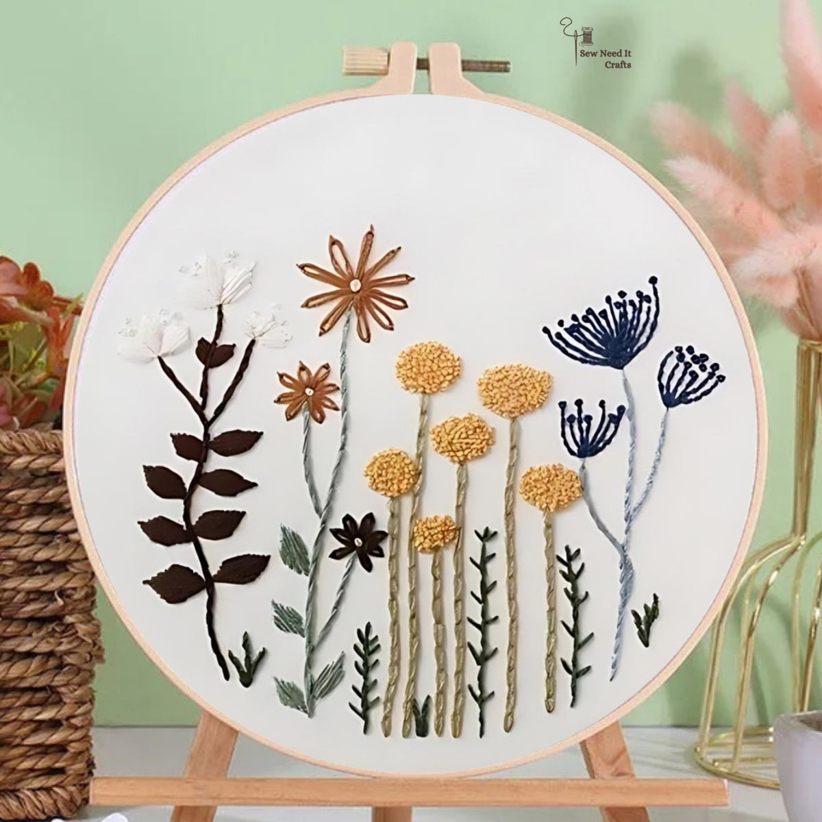 Floral DIY Embroidery Kit Set 1