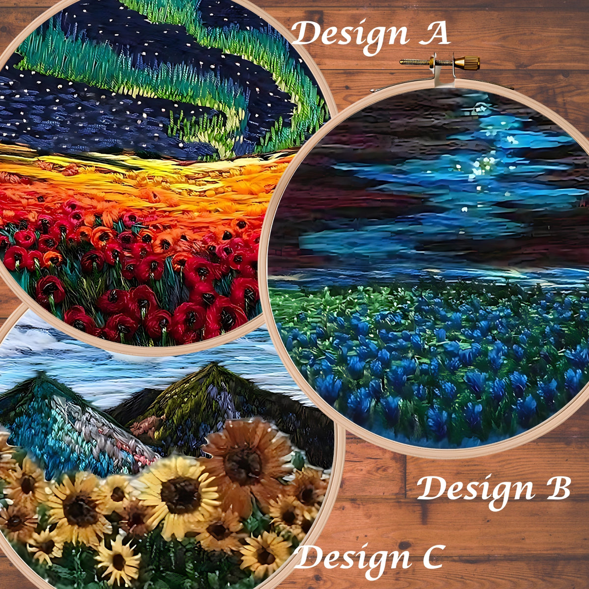 DIY Scenery Flower Embroidery Kit Set 4