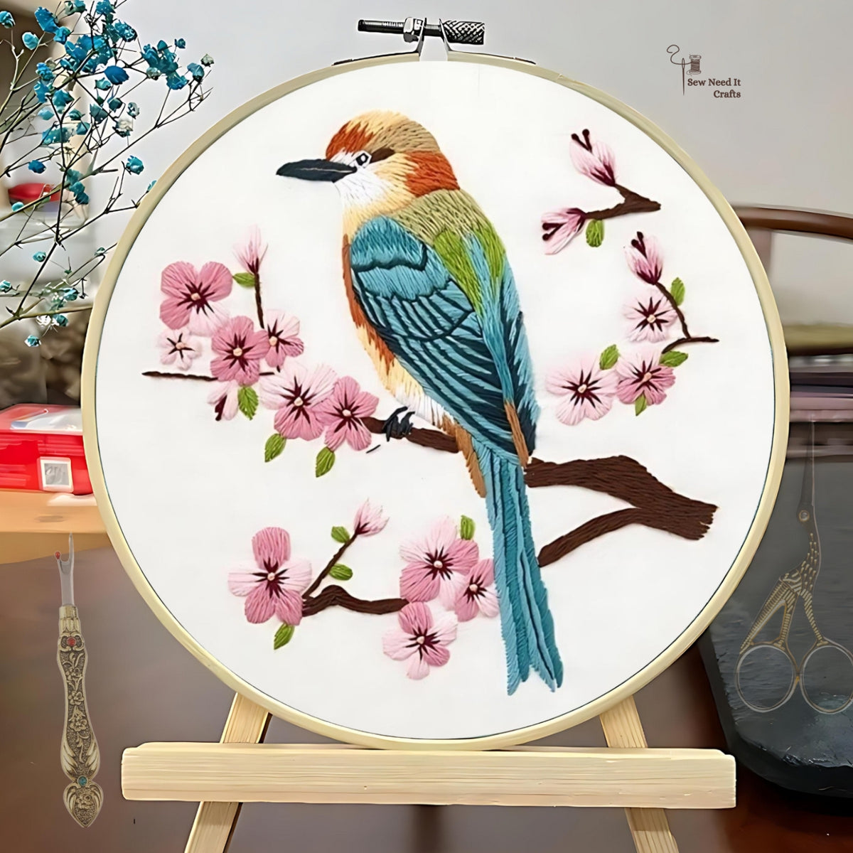 Bird DIY Embroidery Beginner Needlepoint Kit Set 1