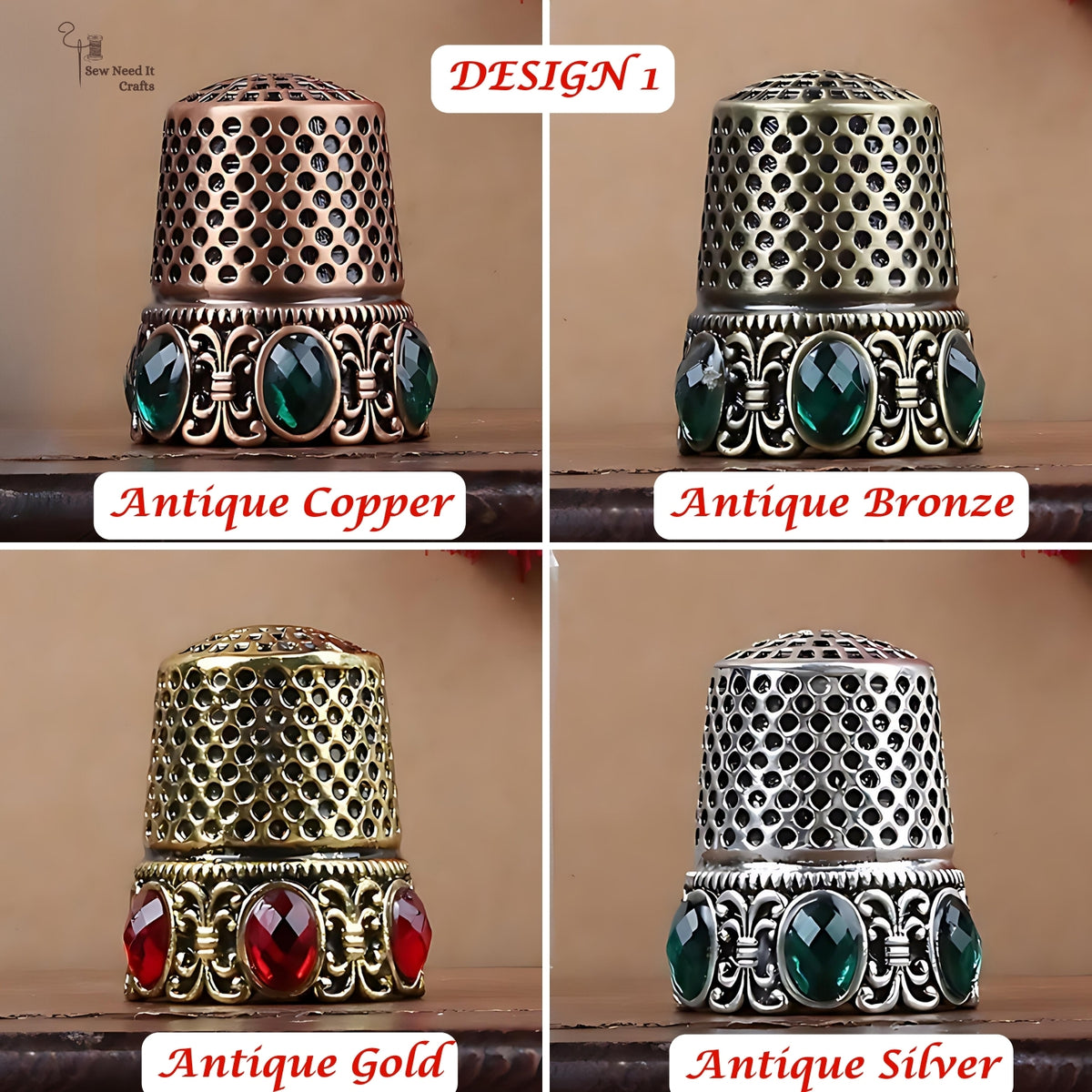 Vintage Style Metal Sewing Thimbles