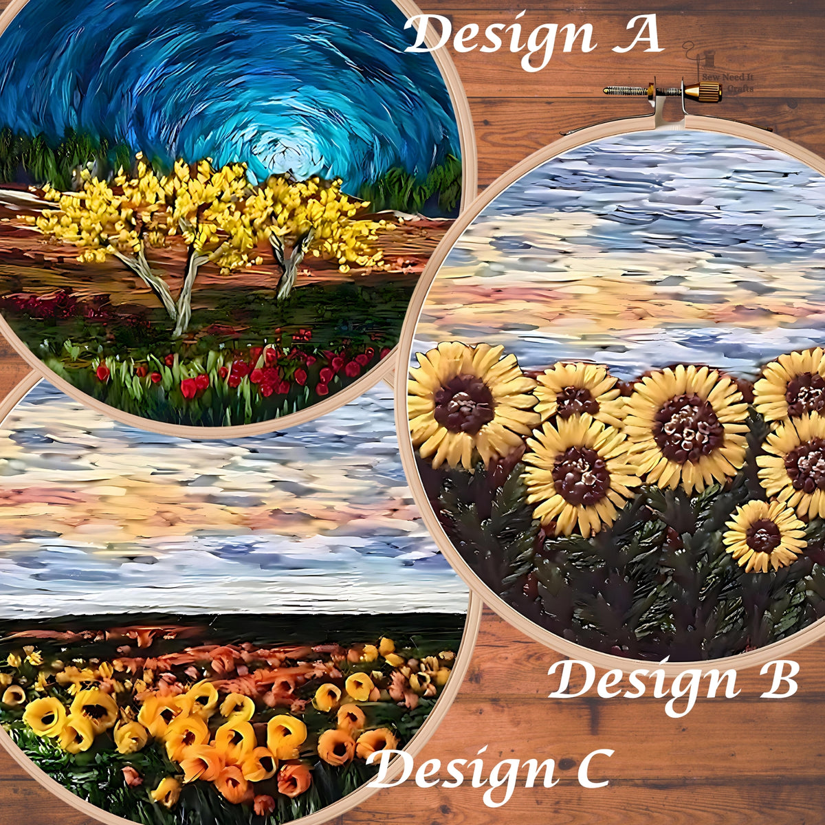 DIY Scenery Flower Embroidery Kit Set 3