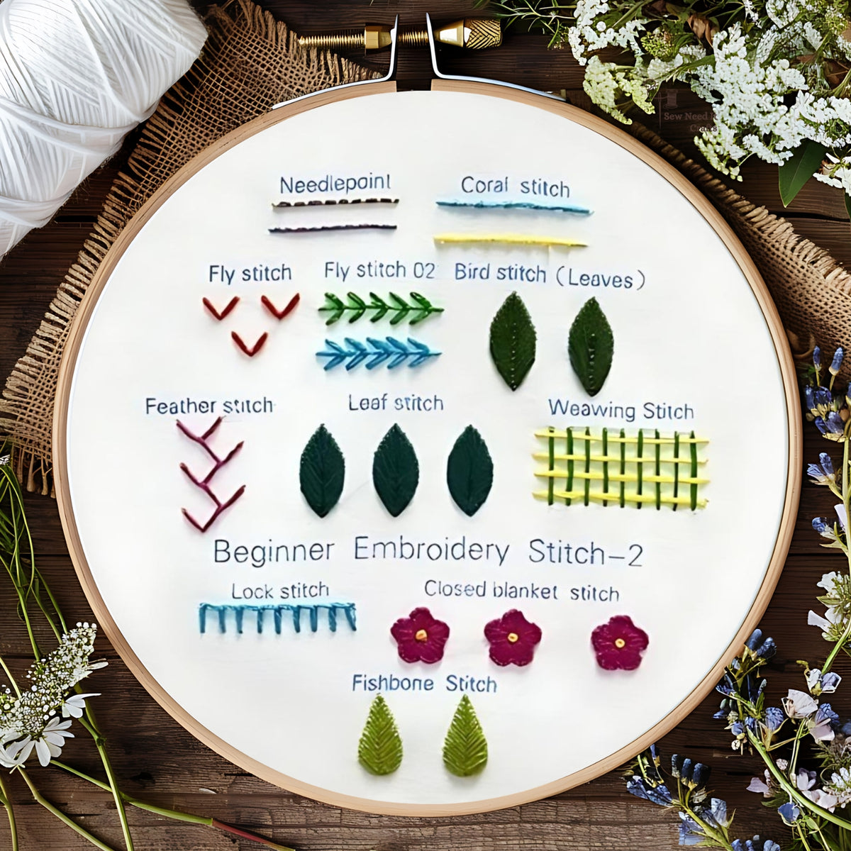 3 Piece Set Beginner Embroidery Kit - Needle Point 2