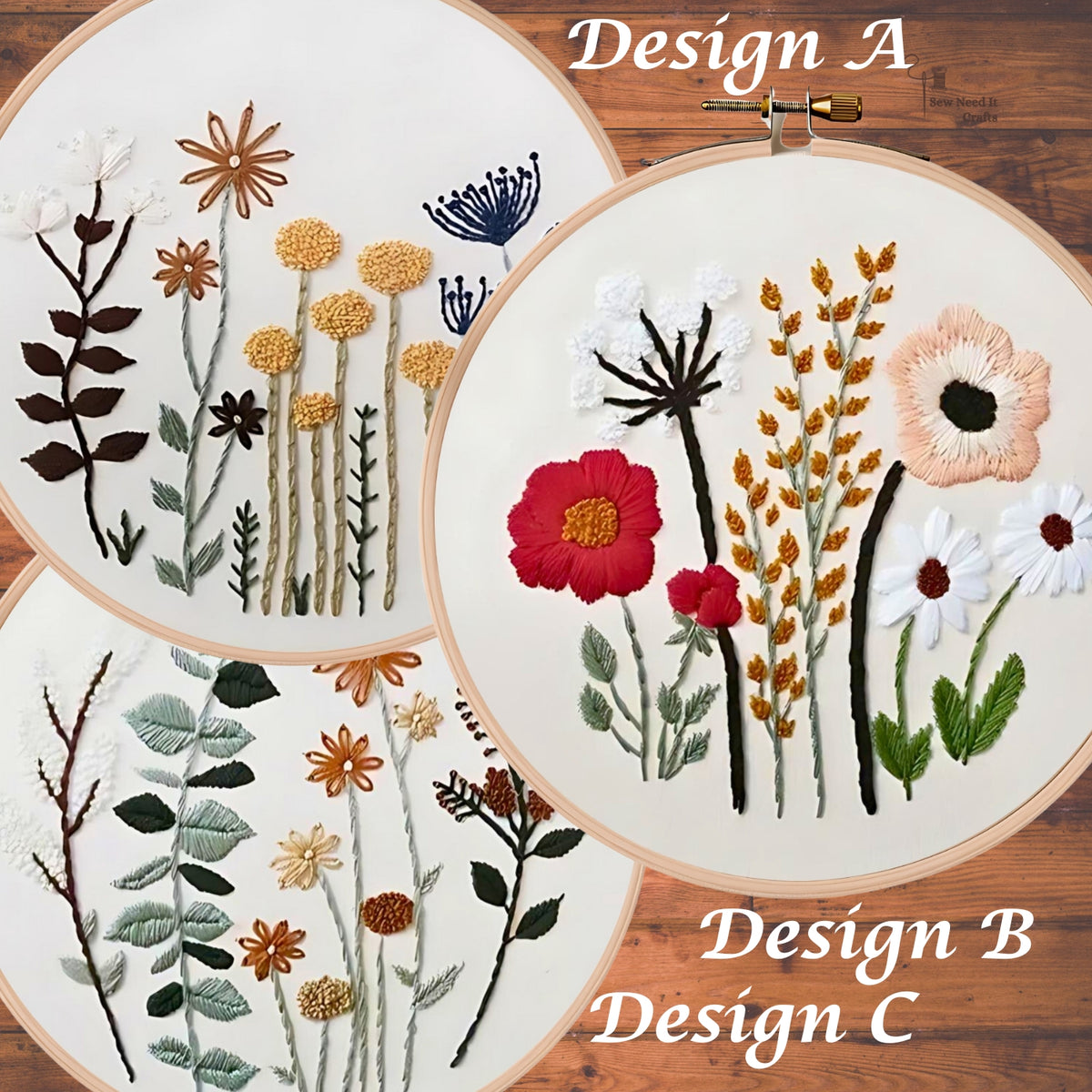 Floral DIY Embroidery Kit Set 1