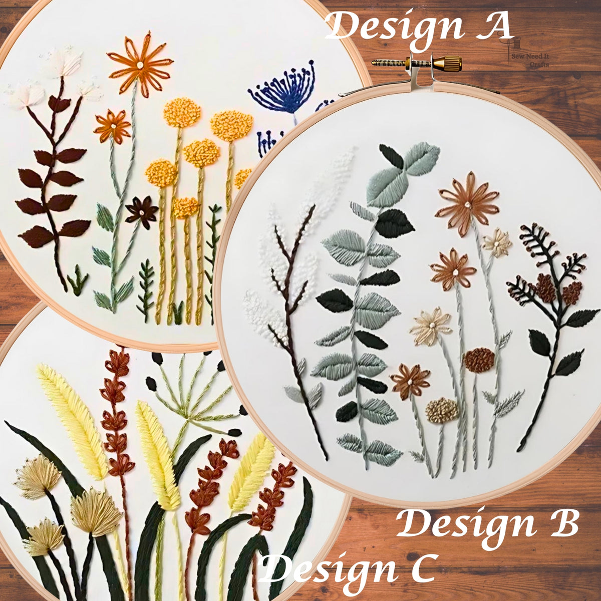 Floral DIY Embroidery Kit Set 4