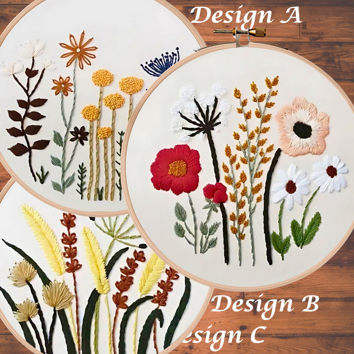 Floral DIY Embroidery Kit Set 3