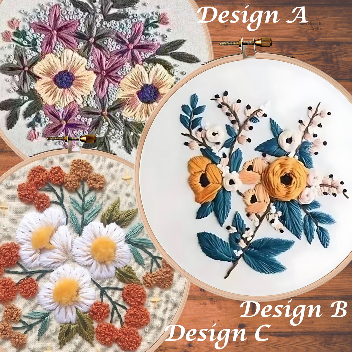 Modern 3D Floral Embroidery Set 4