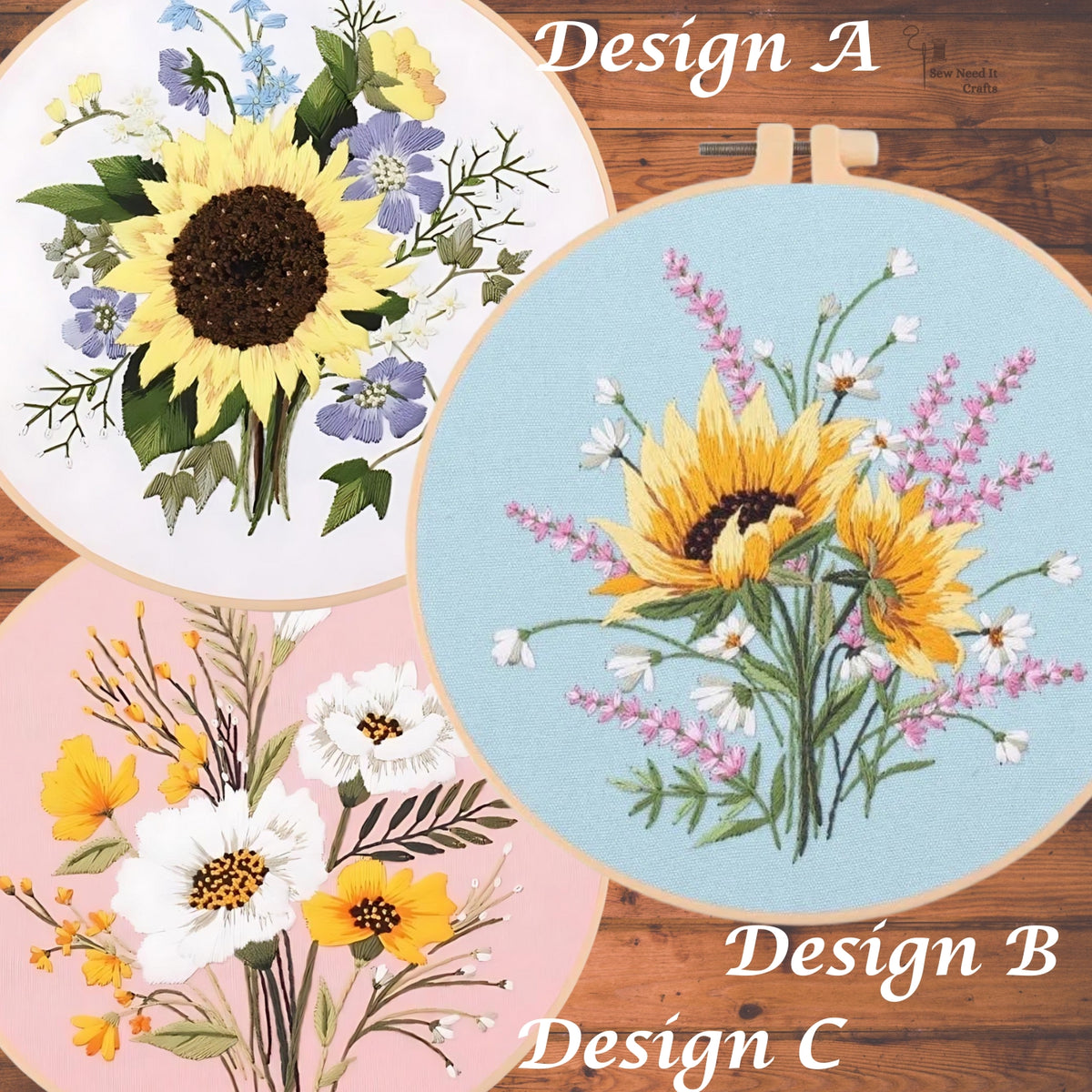 Flower DIY Embroidery Kit Set 6