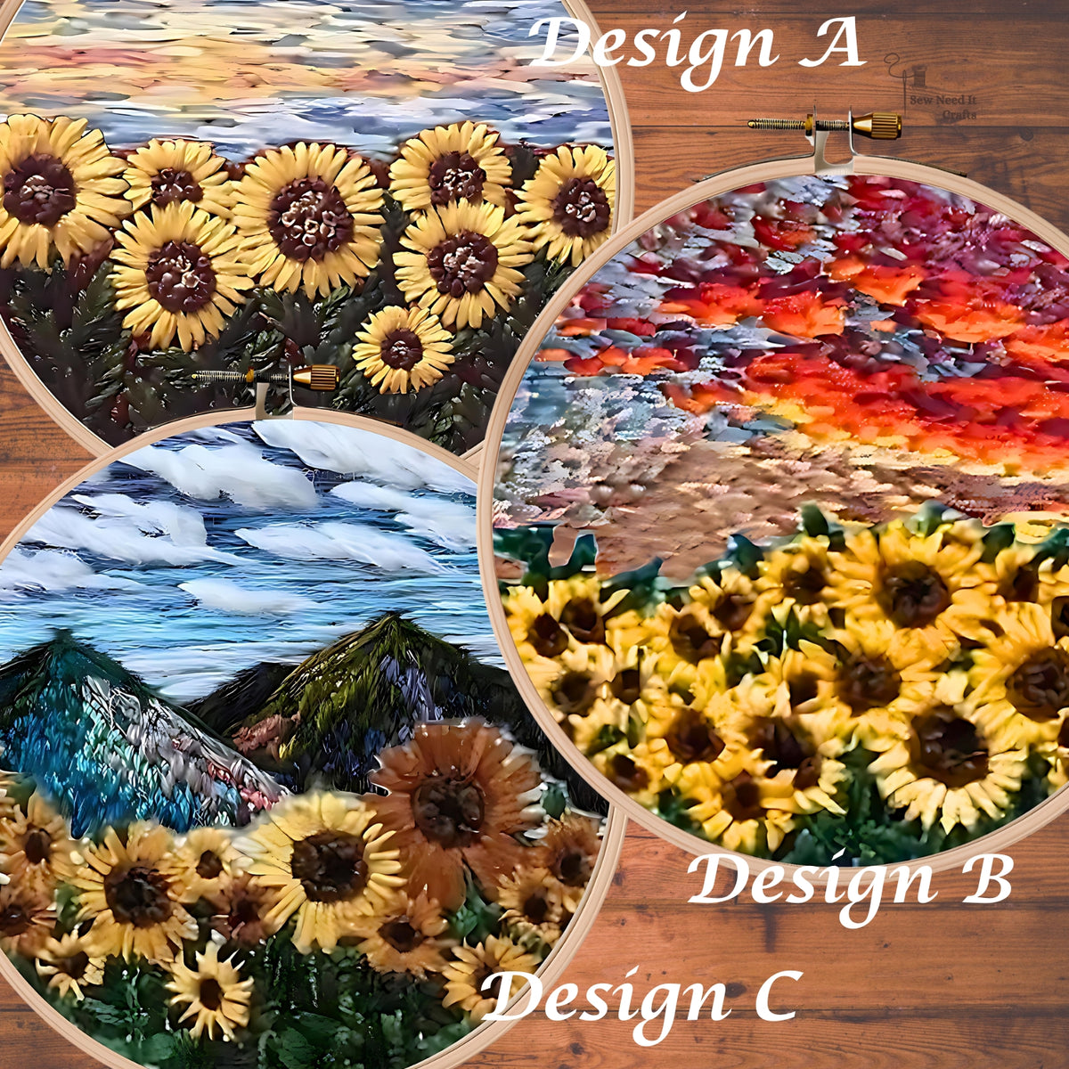 DIY Scenery Flower Embroidery Kit Set 6