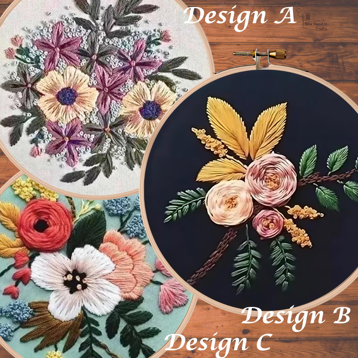 Modern 3D Floral Embroidery Set 2