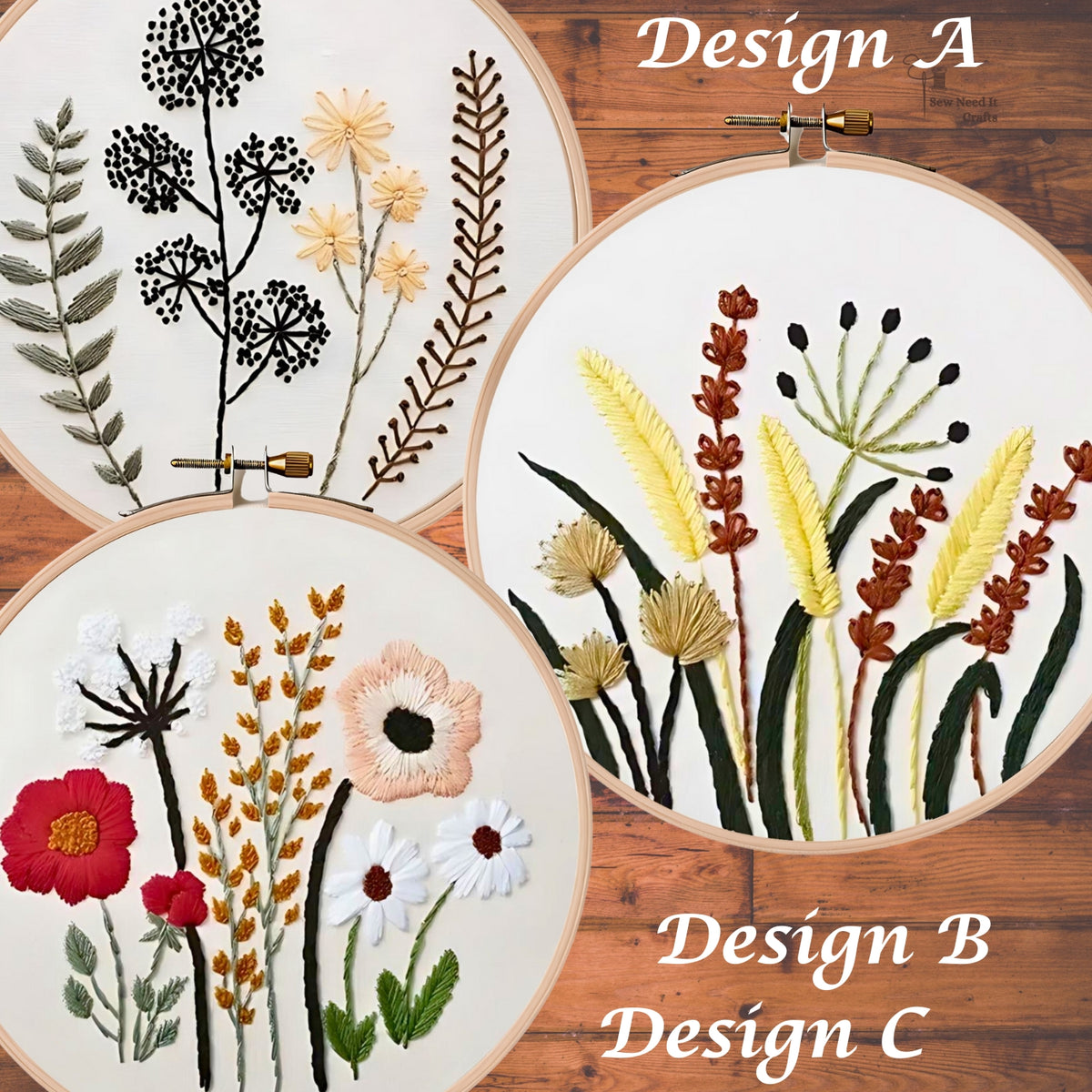 Floral DIY Embroidery Kit Set 2