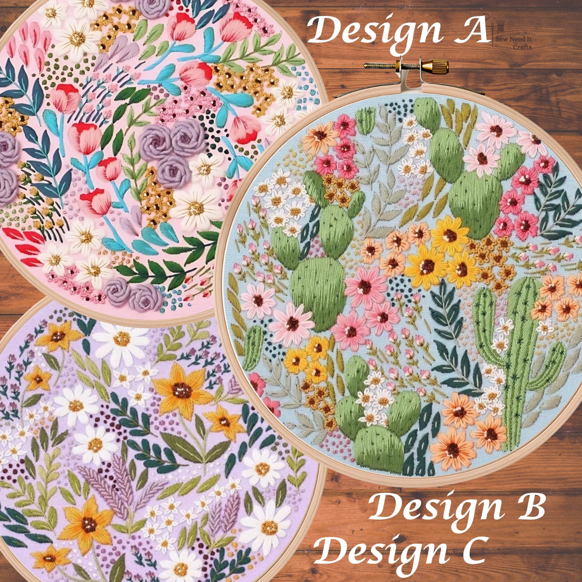 3D Flower DIY Embroidery Kit Set 3