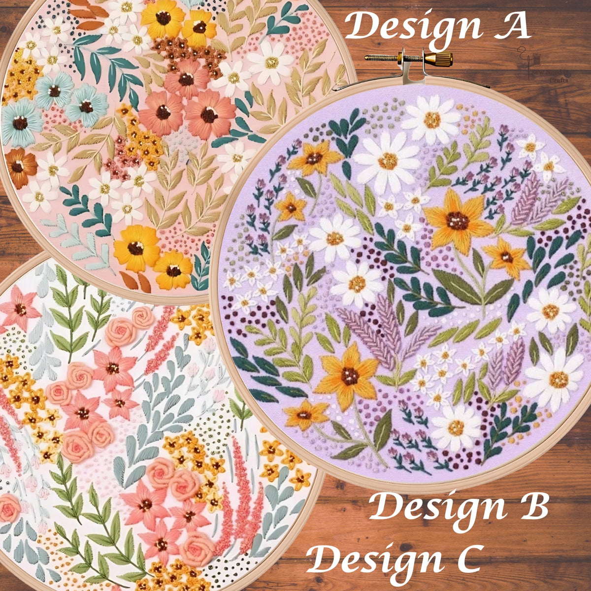 3D Flower DIY Embroidery Kit Set 1