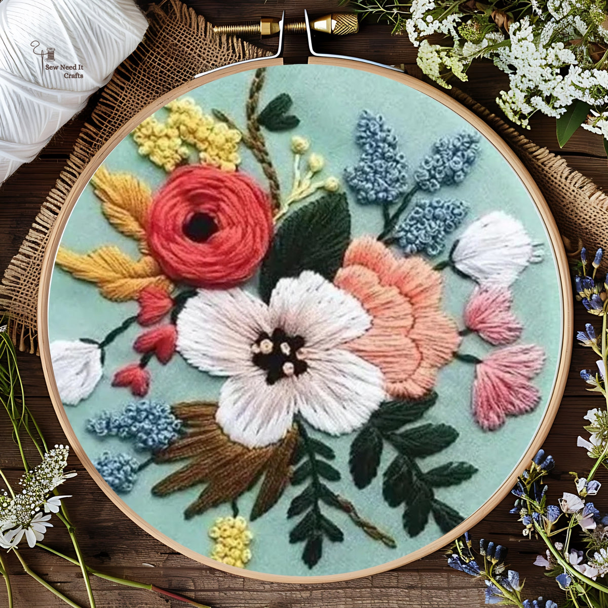 Modern 3D Floral Embroidery Set 3