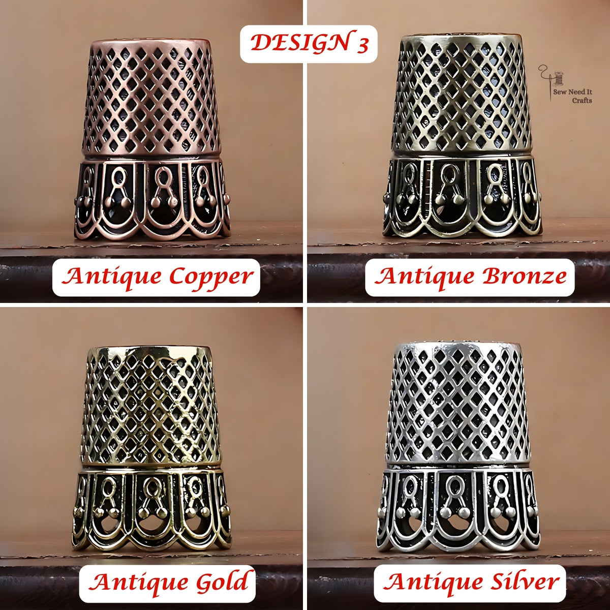 Vintage Style Metal Sewing Thimbles