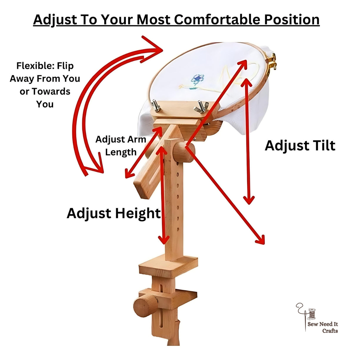 Beechwood Clamp-On Embroidery Stand