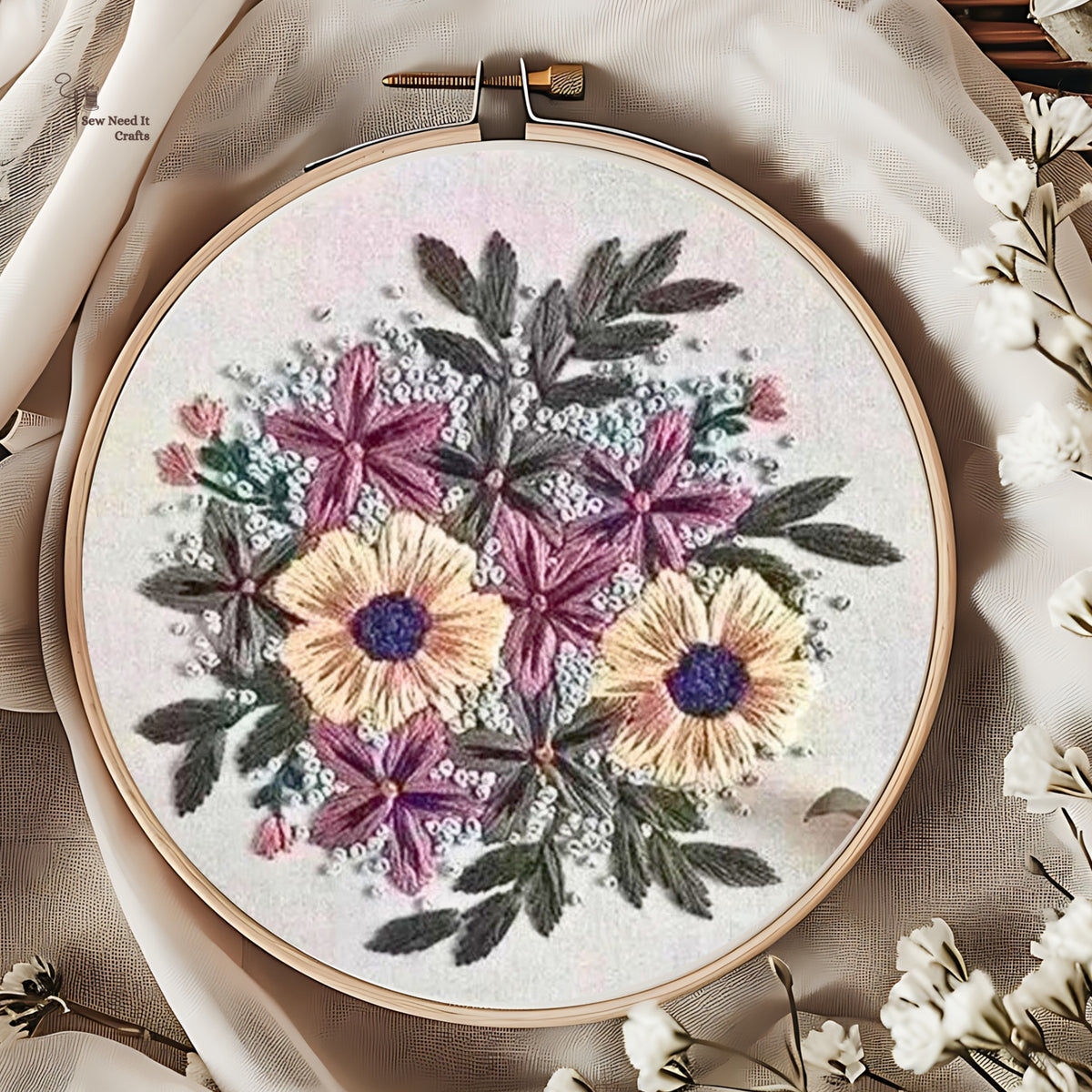 Modern 3D Floral Embroidery Set 4