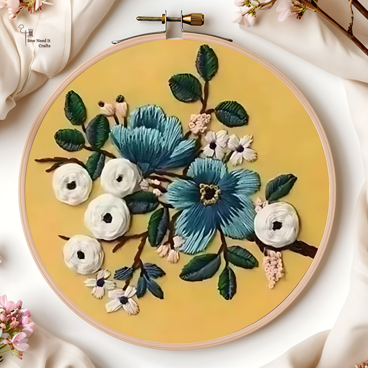 Modern 3D Floral Embroidery Set 1