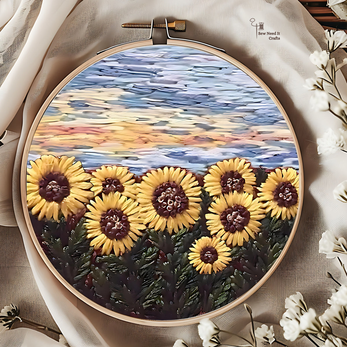 DIY Scenery Flower Embroidery Kit Set 3