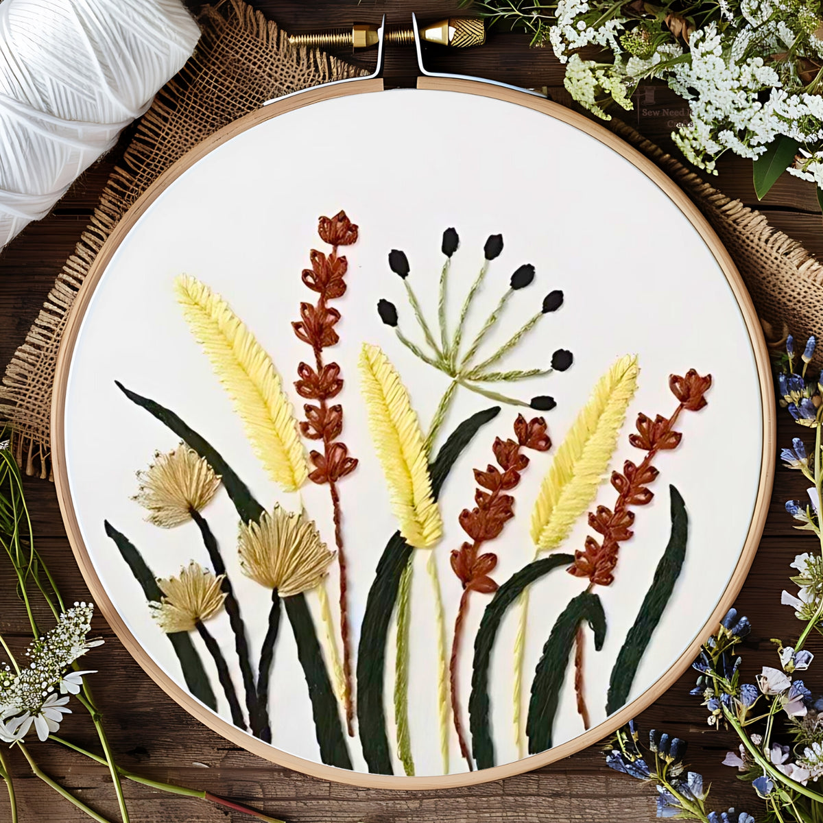 Floral DIY Embroidery Kit Set 4