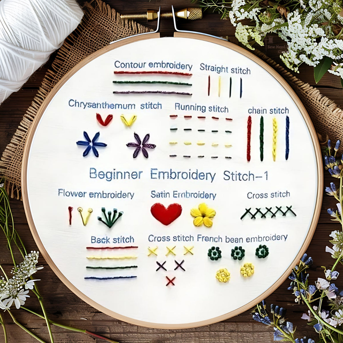 3 Piece Set Beginner Embroidery Kit - Needle Point 2