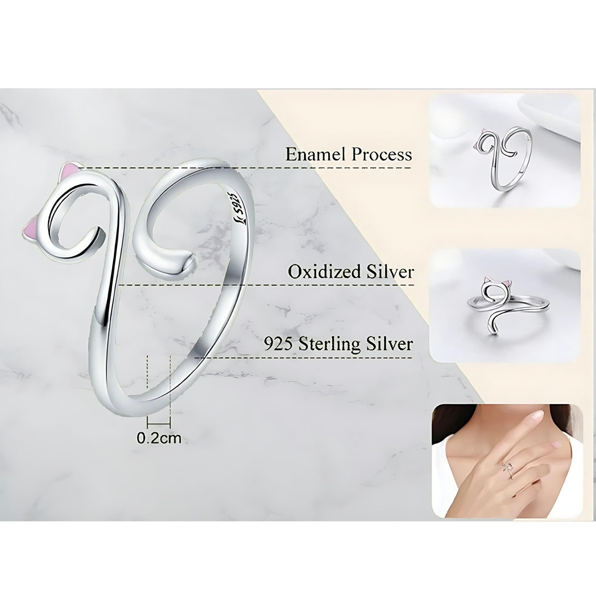 925 Sterling Silver Yarn Tension Ring