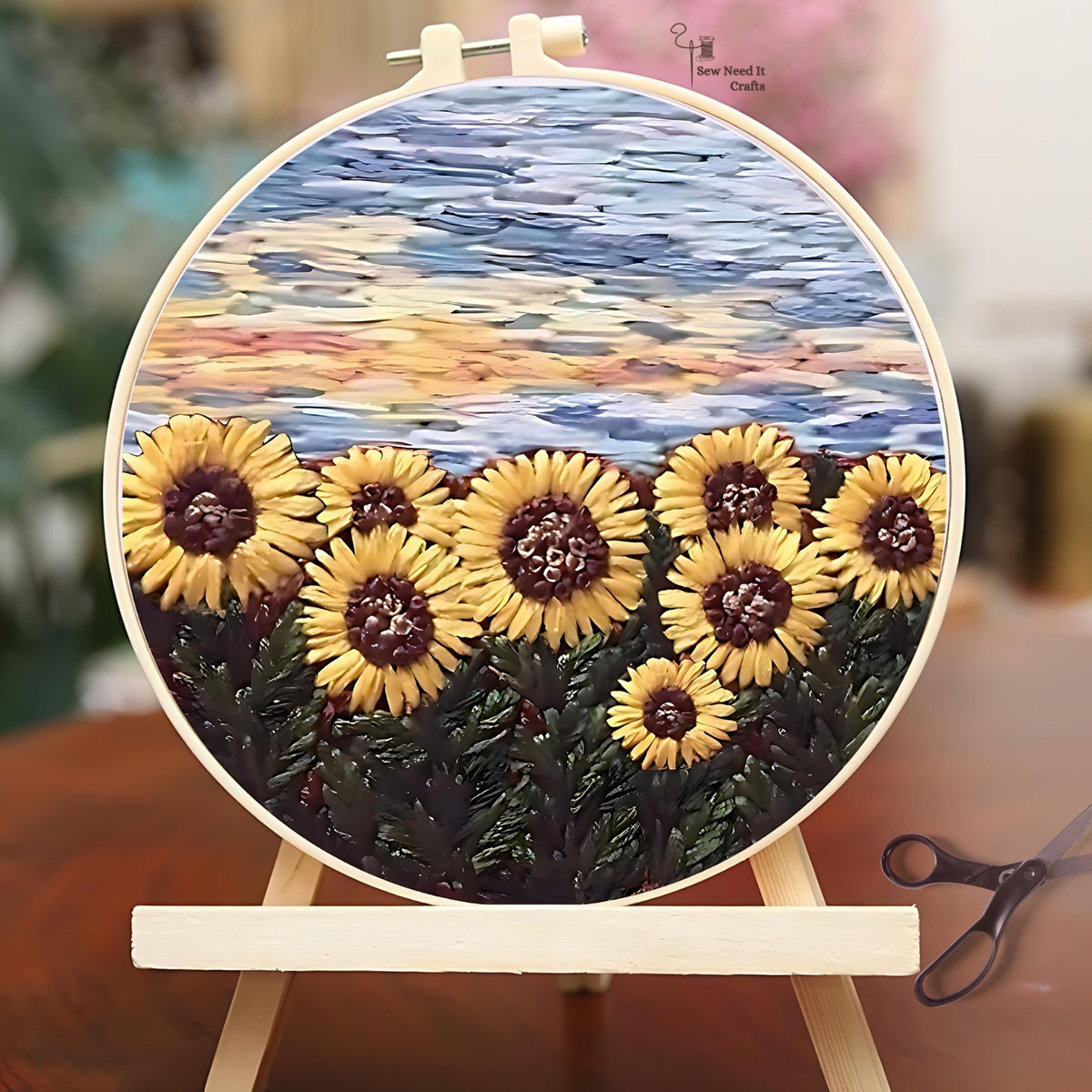 DIY Scenery Flower Embroidery Kit Set 1