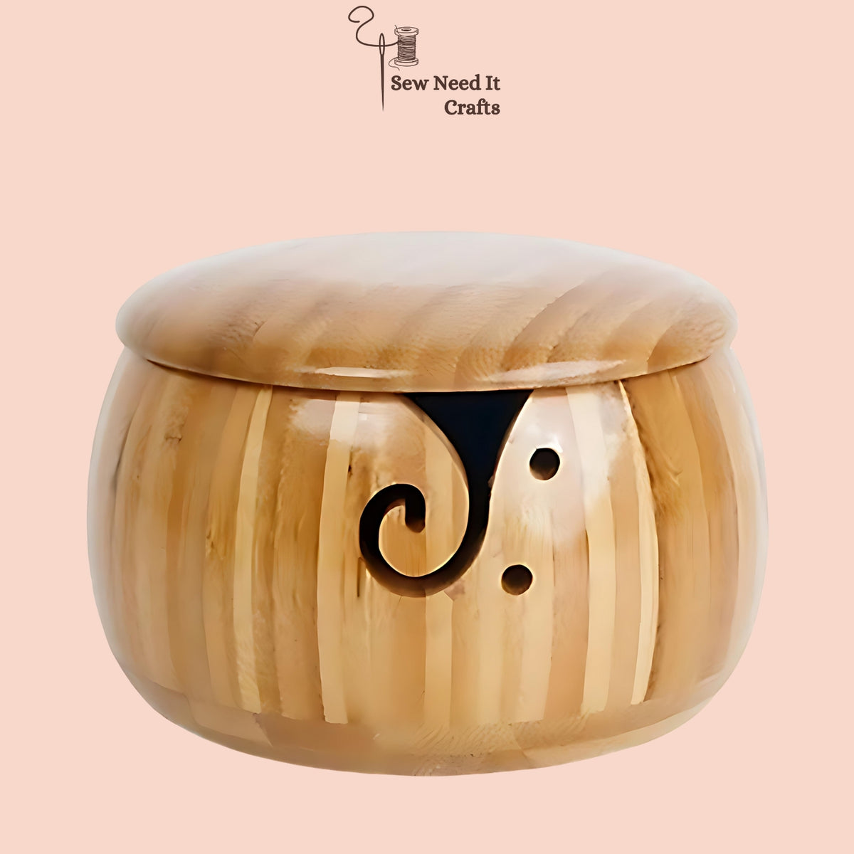 Yarn Bowl Authentic Natural Bamboo Wood