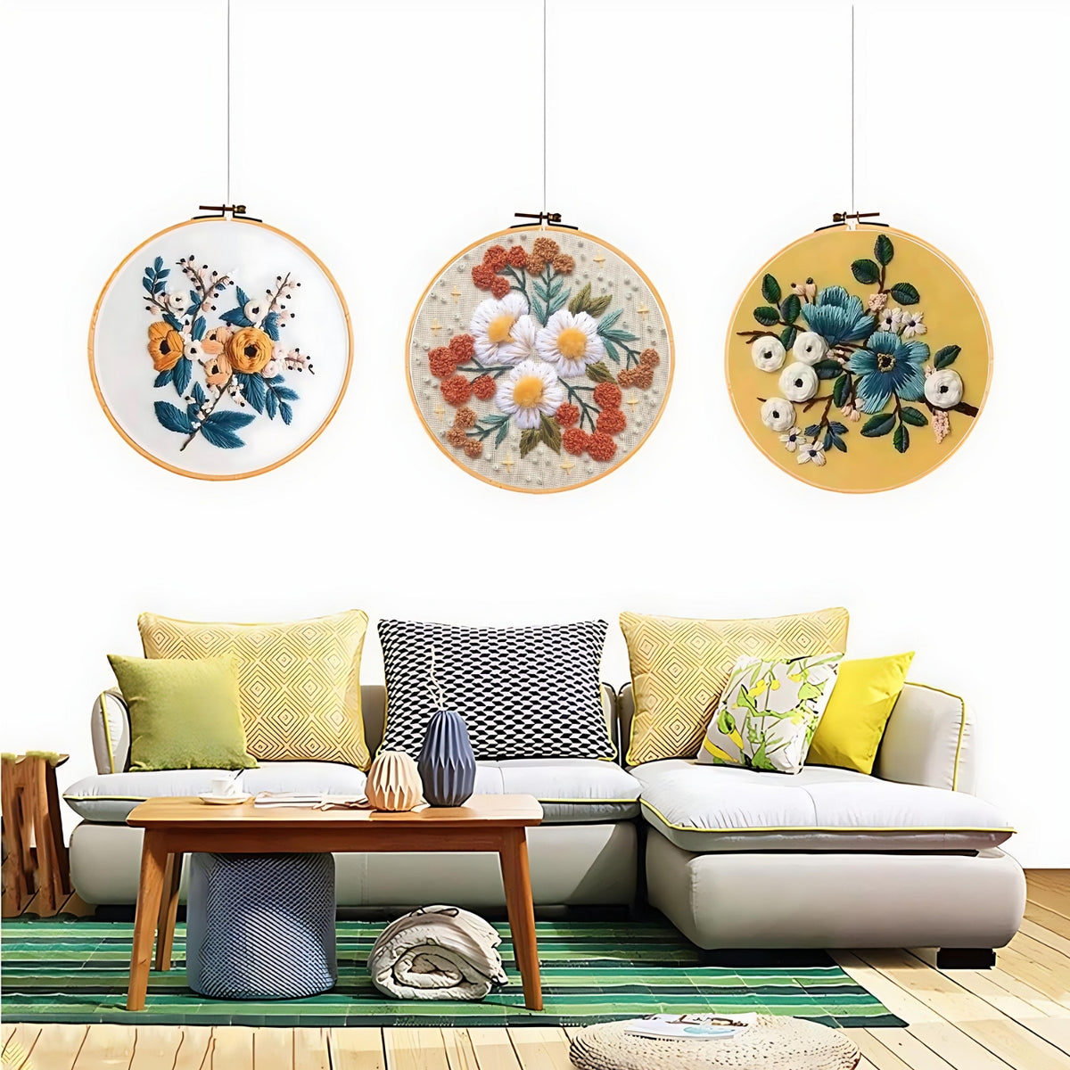 Modern 3D Floral Embroidery Set 1