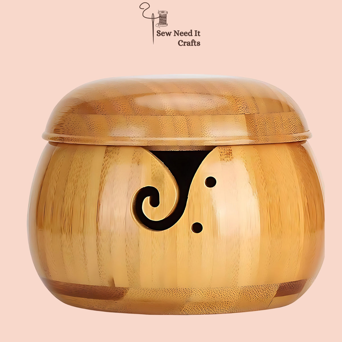 Yarn Bowl Authentic Natural Bamboo Wood