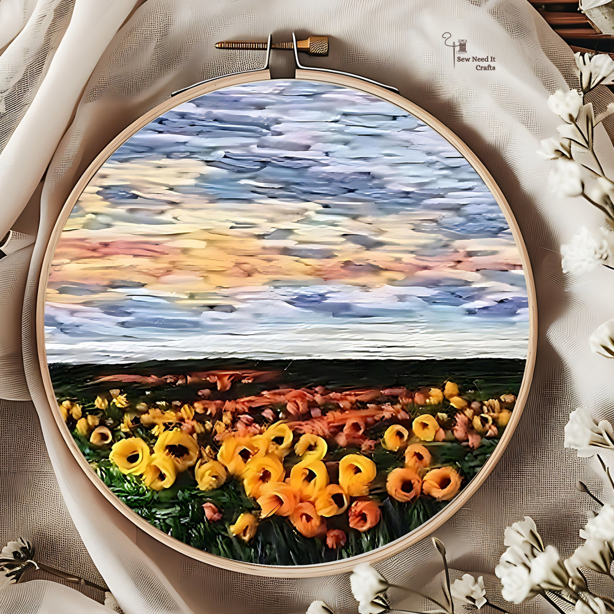 DIY Scenery Flower Embroidery Kit Set 3