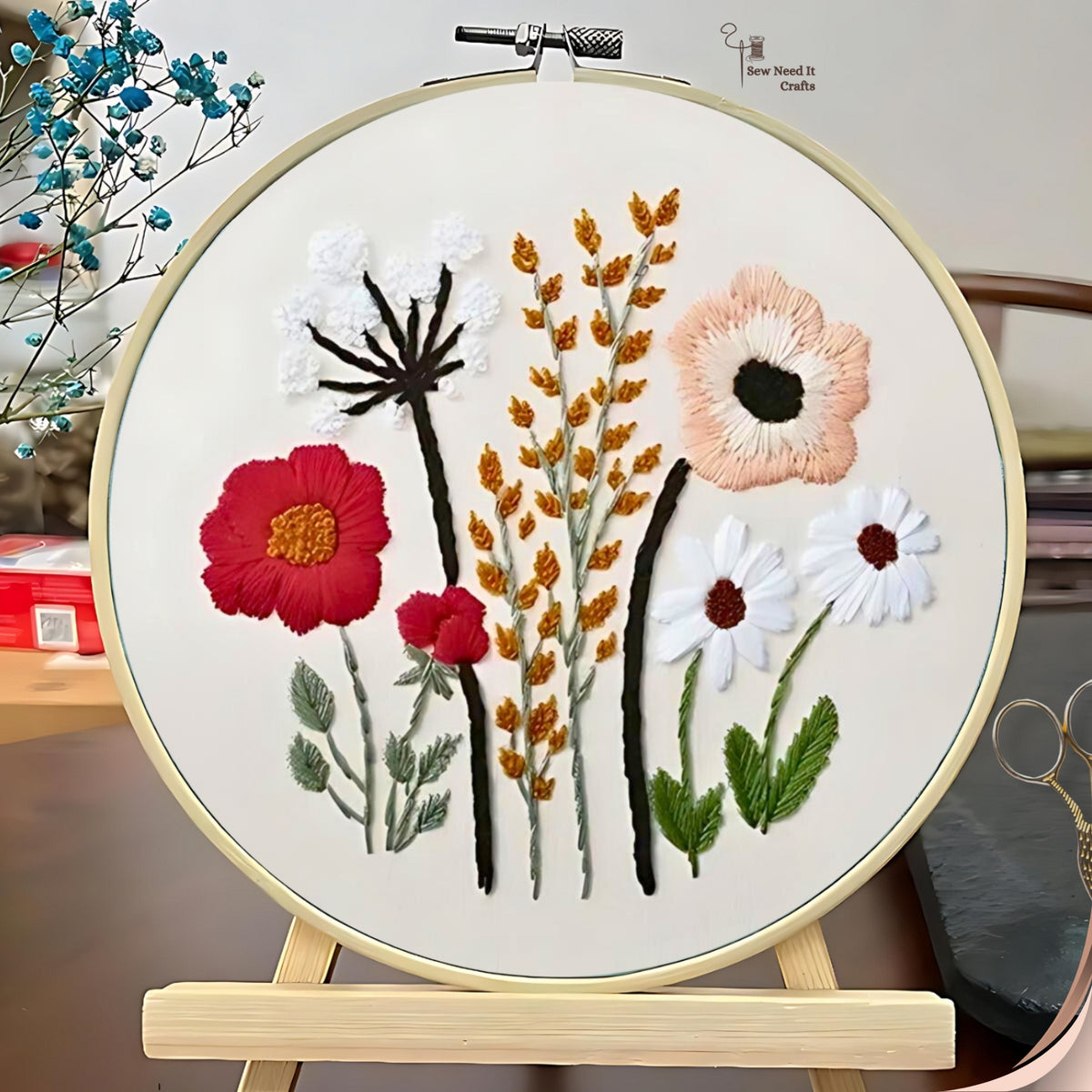 Floral DIY Embroidery Kit Set 3