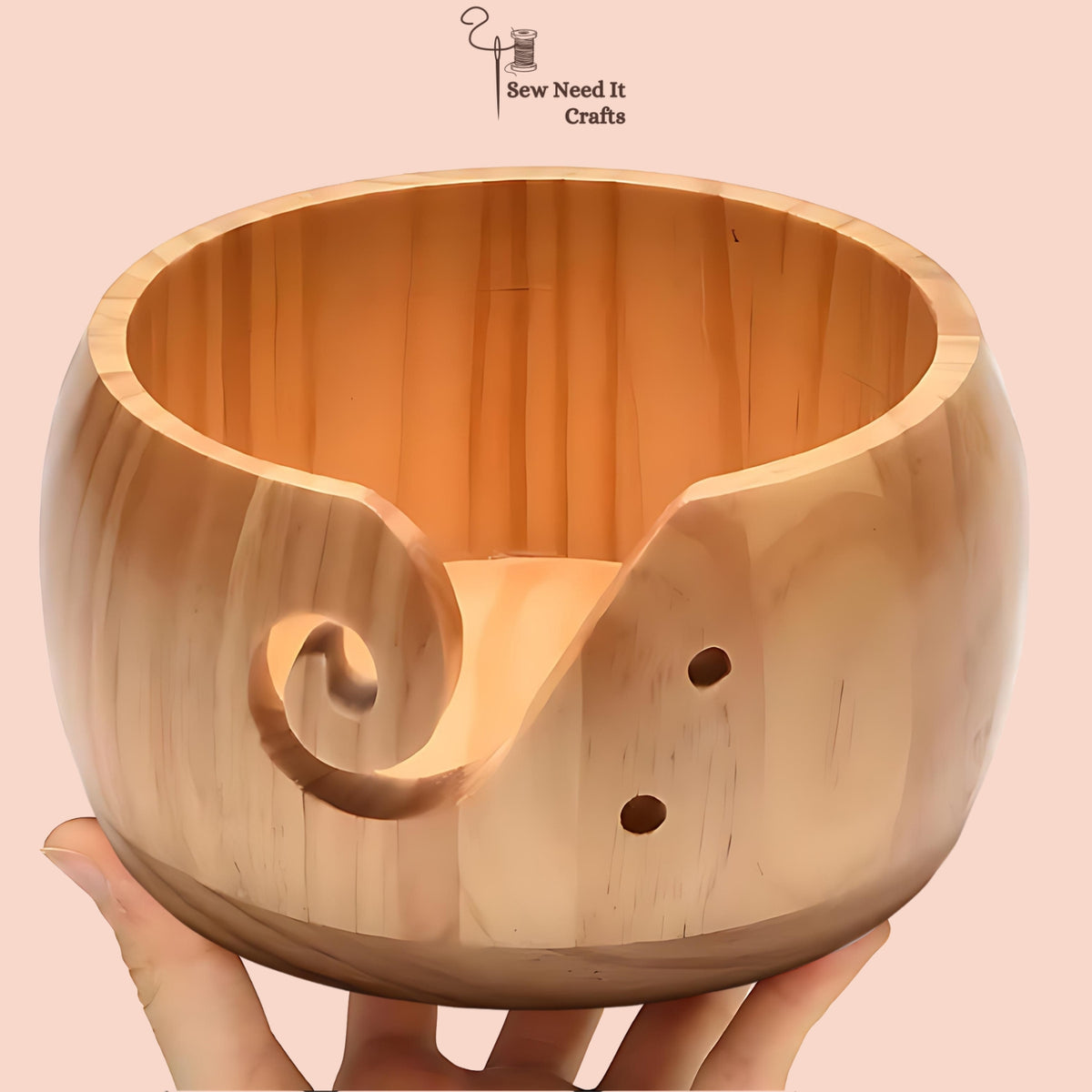 Natural Wood Yarn Bowl Set 2