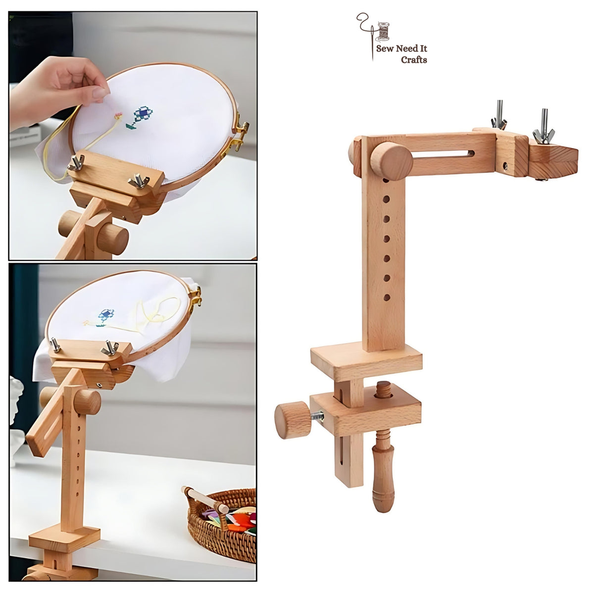 Beechwood Clamp-On Embroidery Stand