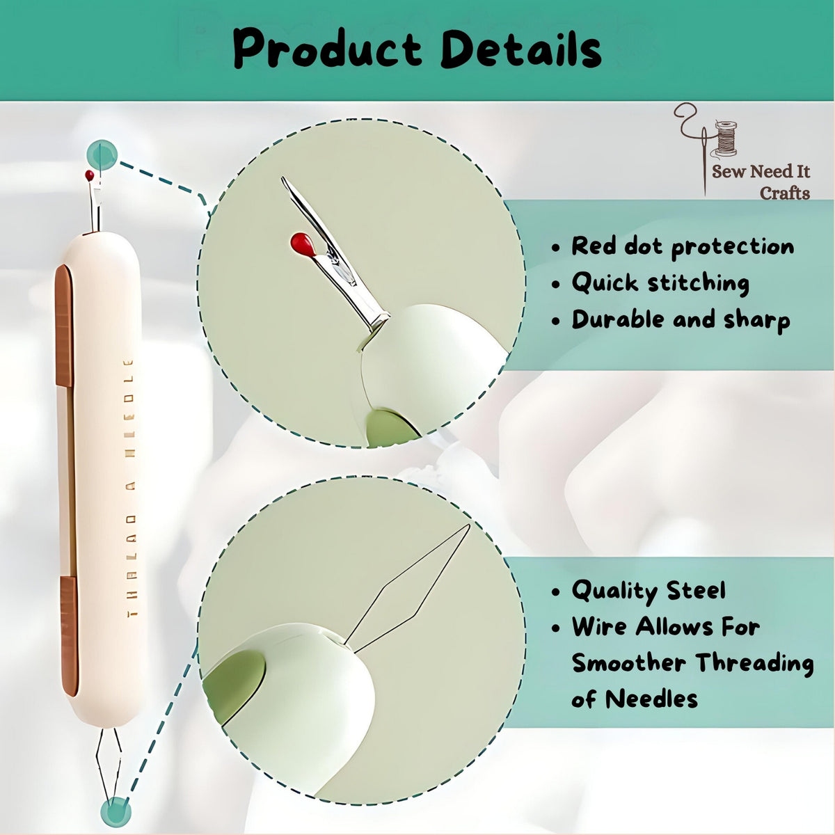 2-in-1 Easy To Needle Threader Minder and Use Seam Ripper