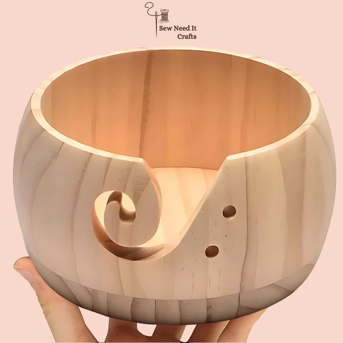 Natural Wood Yarn Bowl Set 1