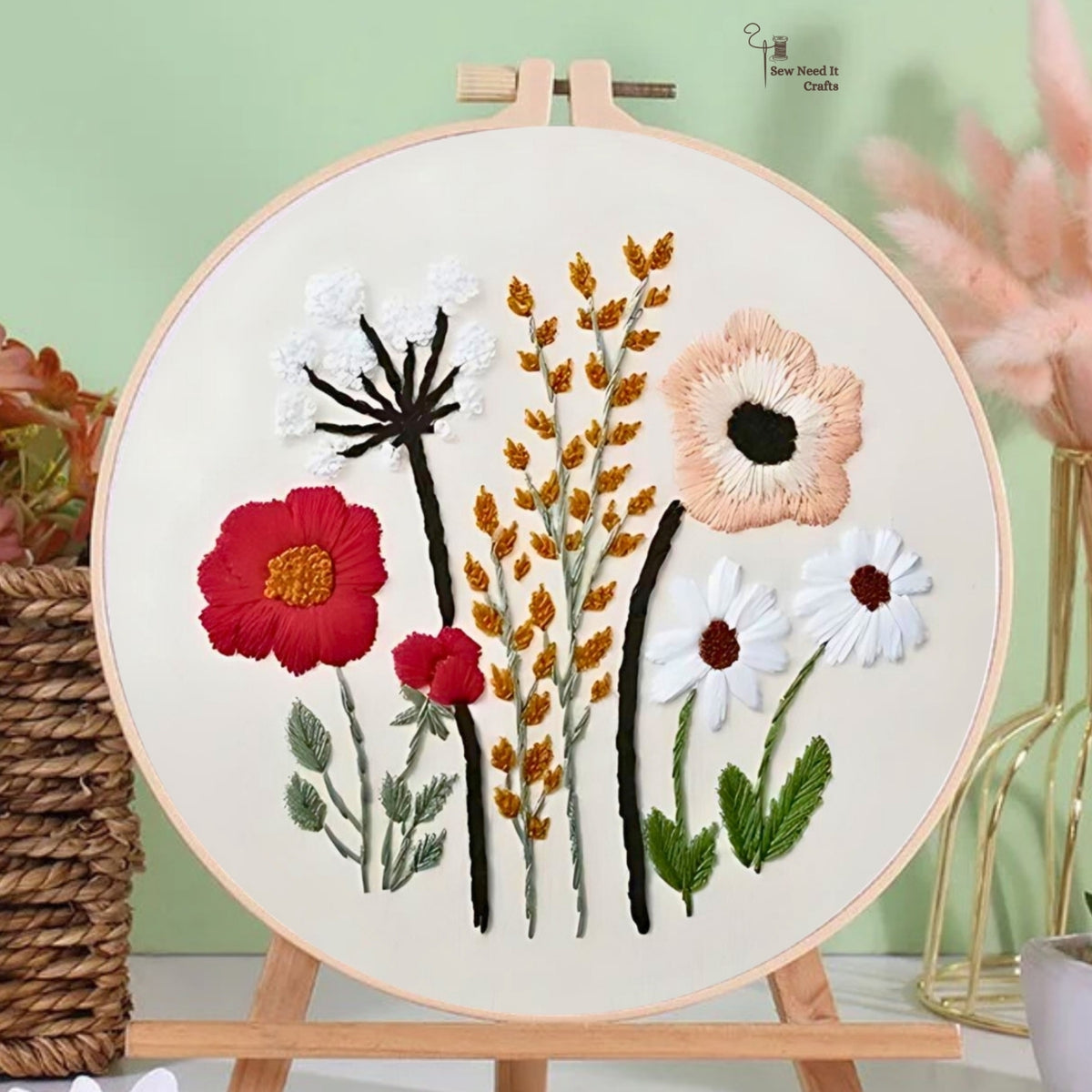 Floral DIY Embroidery Kit Set 1